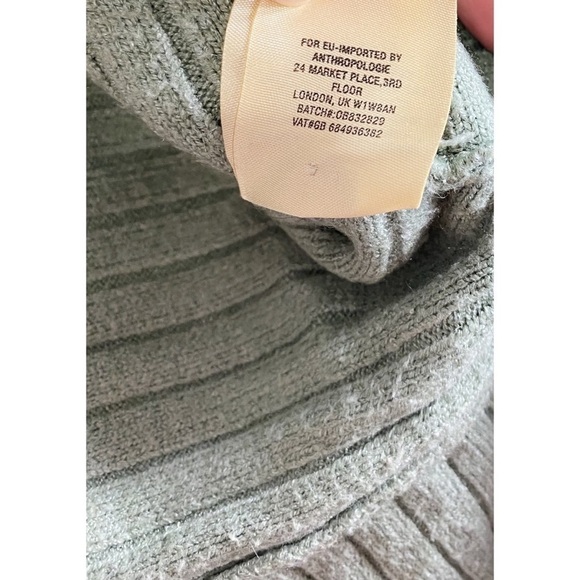 Anthropologie Moth Ribbed Turtleneck Knit Green Sweater - Picture 10 of 13